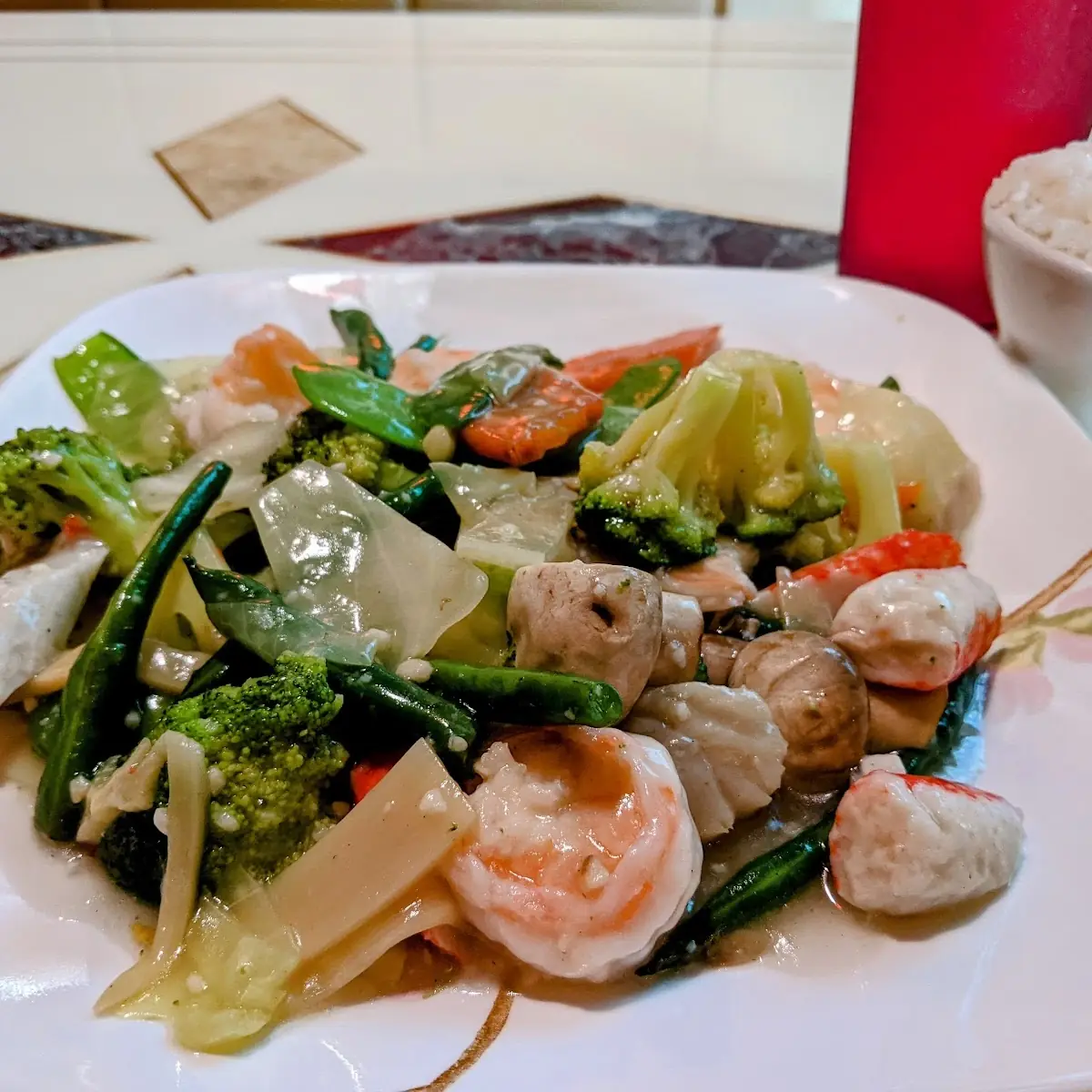 Shrimp with Mixed Vegetables Combo 什菜虾